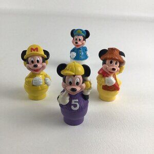 Disney Mickey Mouse PVC Figures Police Farmer Finger Puppet Lot Vintage 80s Arco
